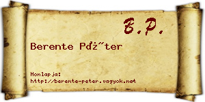 Berente Péter névjegykártya