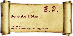 Berente Péter névjegykártya